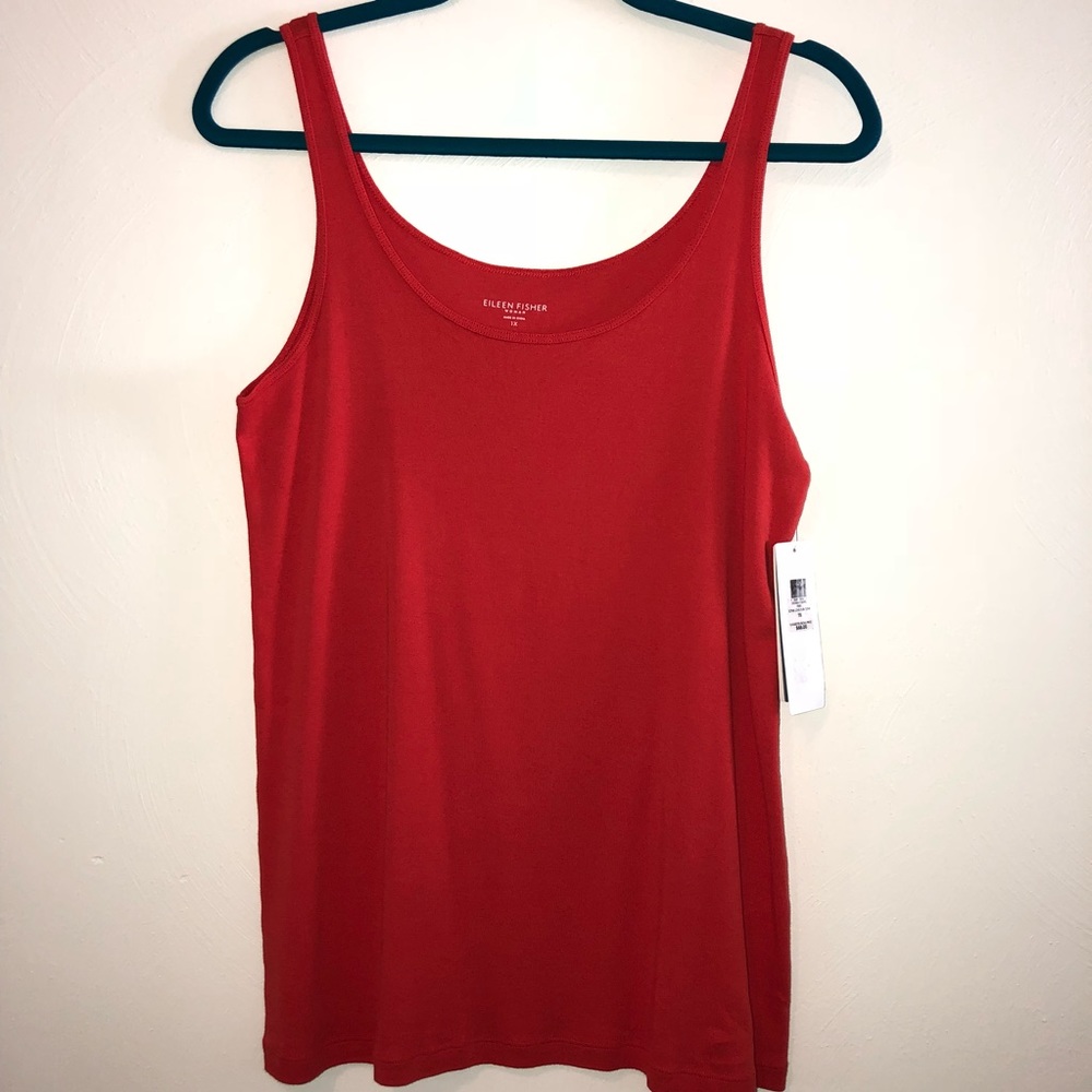 Eileen Fisher Tank Top Lava Red-Orange NWT